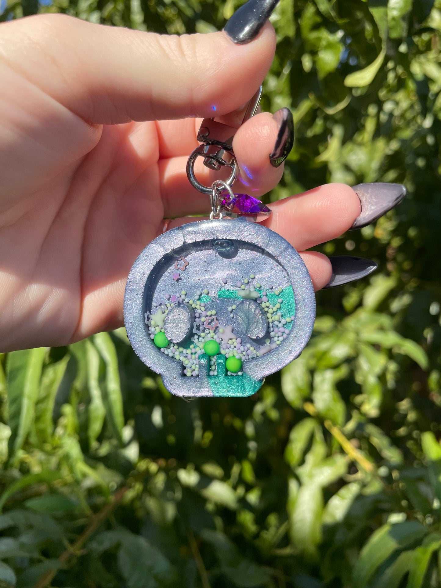 Toxic Sludge Skull Shaker Charm