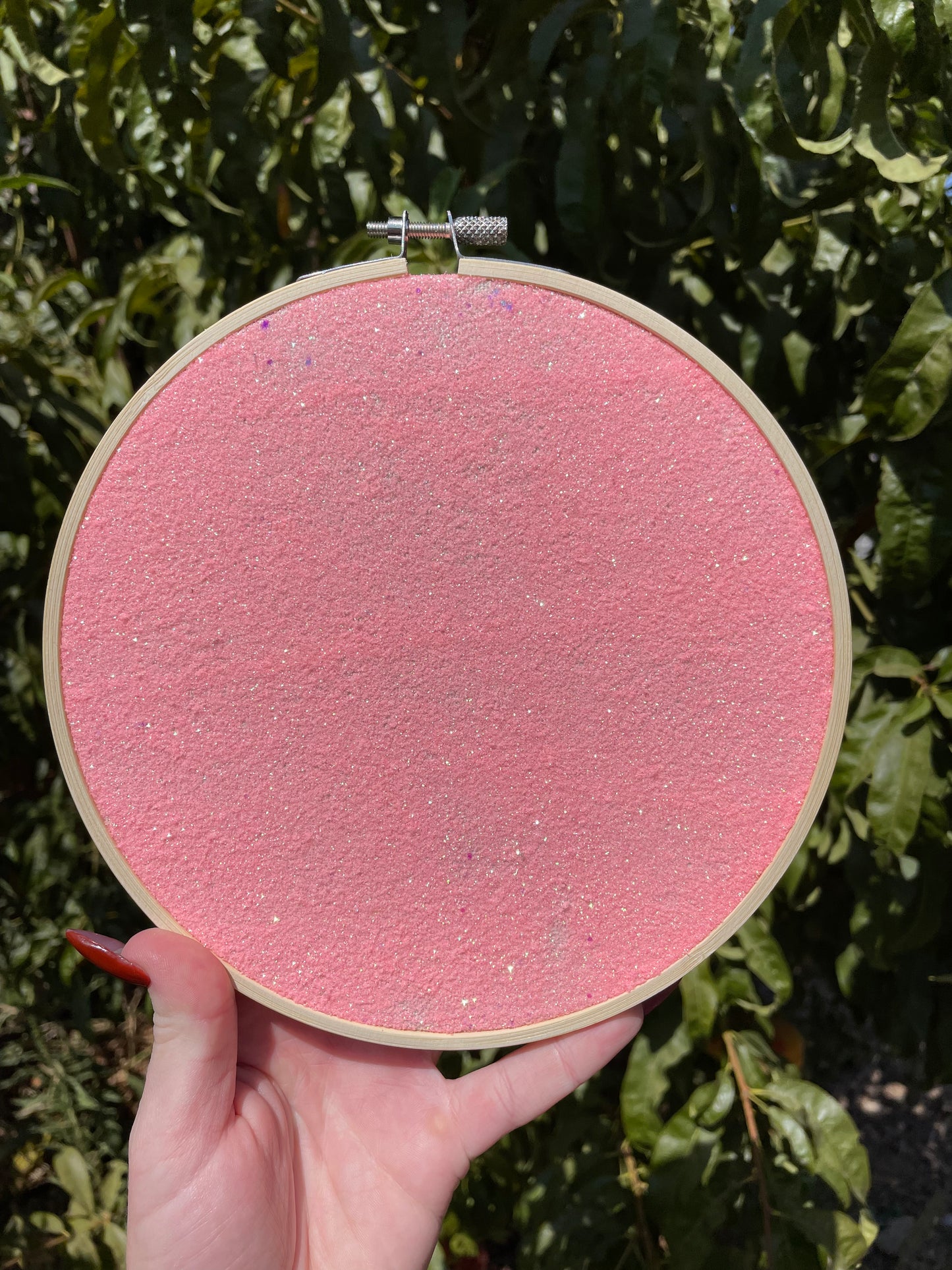 B-GRADE Pink Sparkle Hand Crafted 7” Hoop