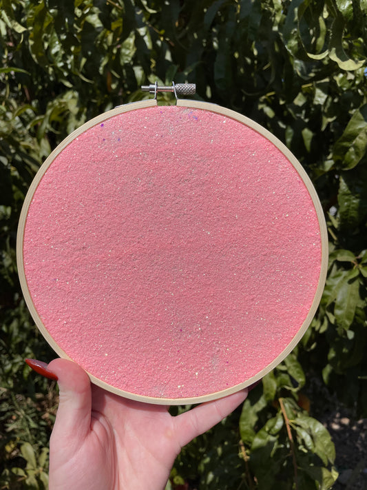 B-GRADE Pink Sparkle Hand Crafted 7” Hoop