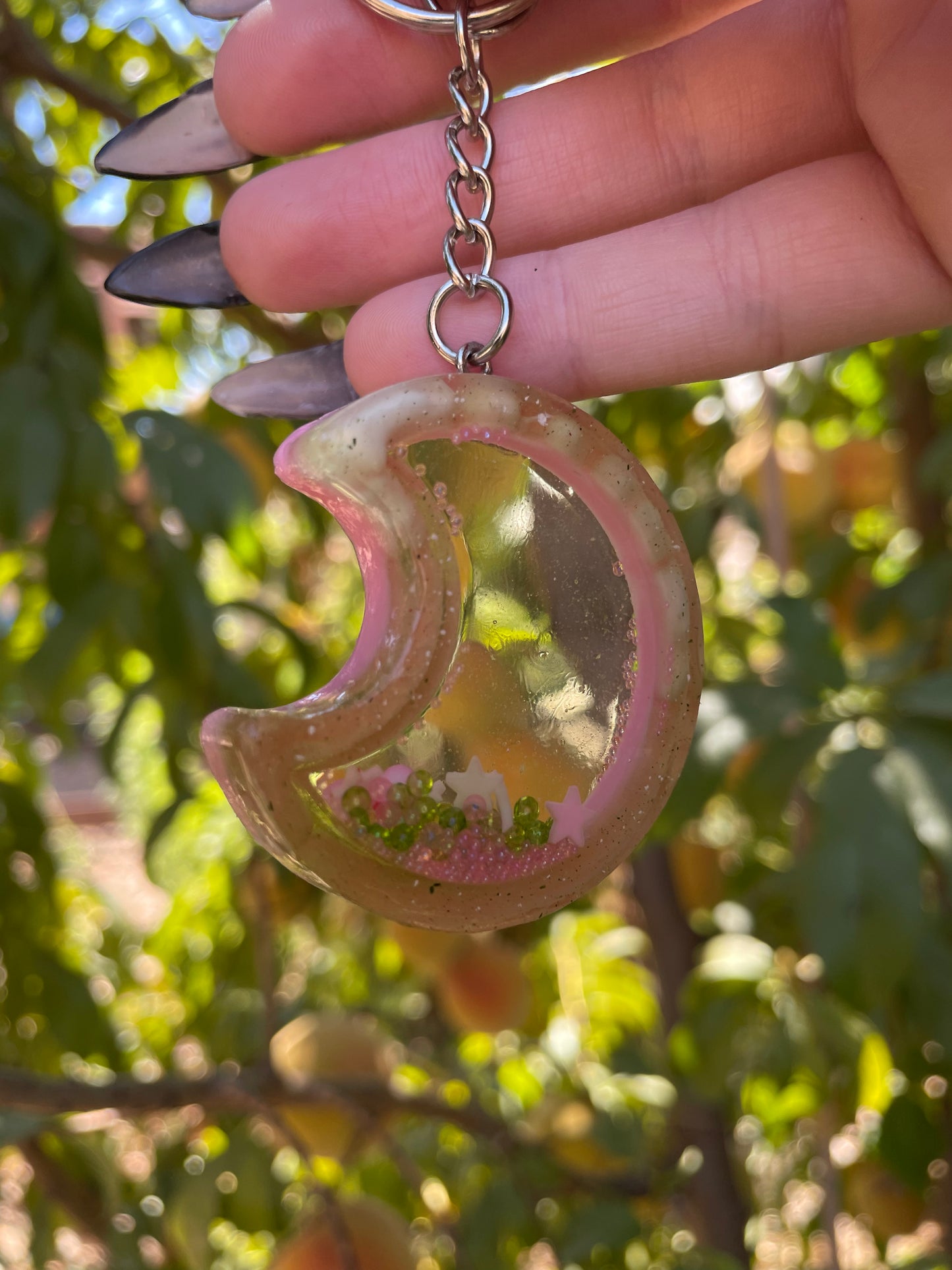 Double-Sided Strawberry Milk Moon Shaker Charm