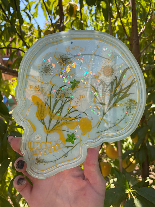 Sky and Flowers Phrenology Trinket Tray