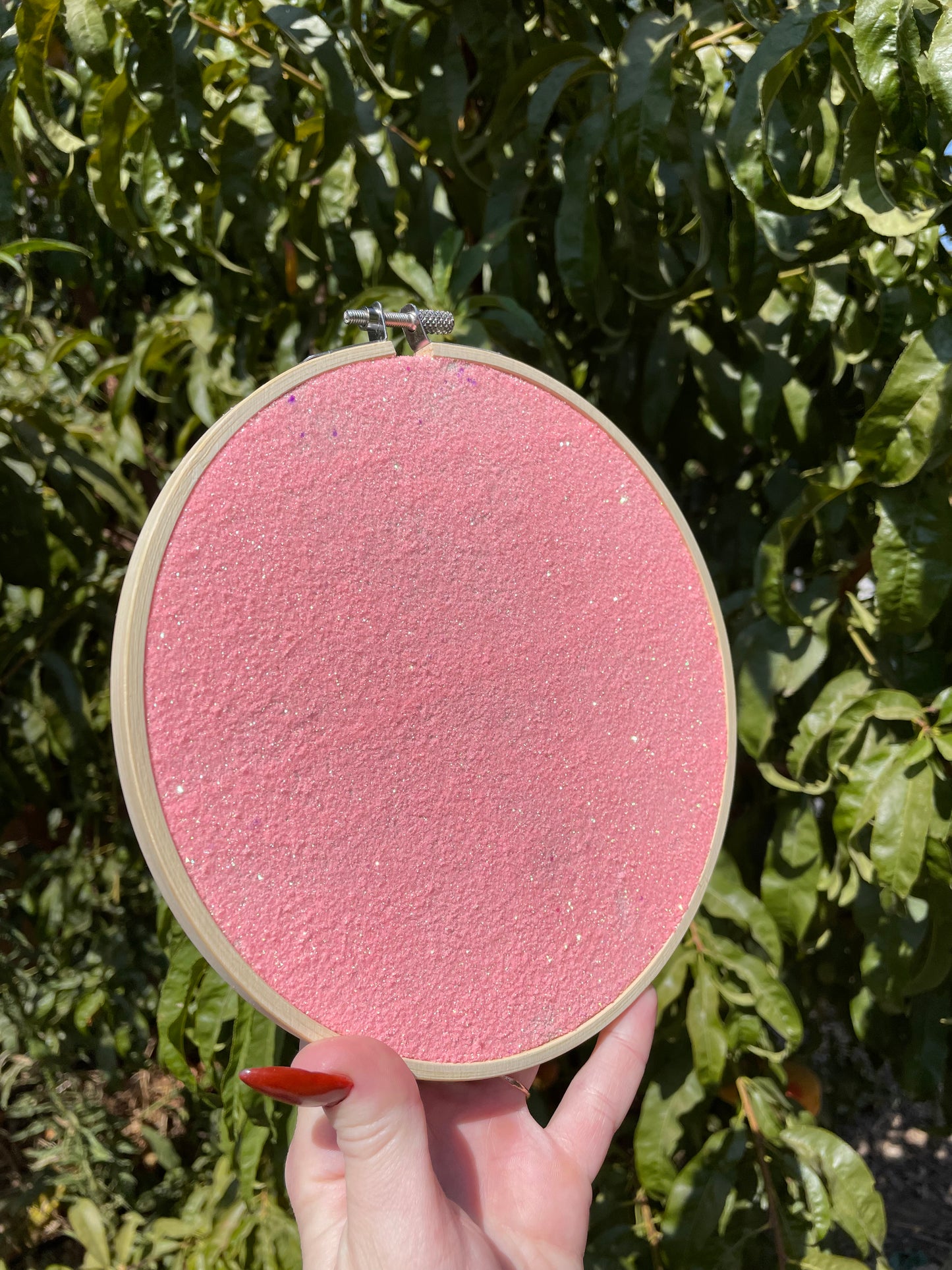 B-GRADE Pink Sparkle Hand Crafted 7” Hoop