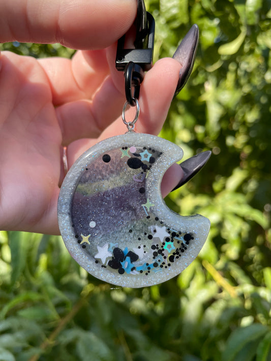 Silver Skies Waning Moon Shaker Charm
